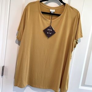 NWT Ava and Viv Mustard Top